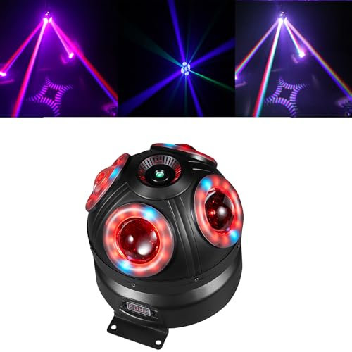 Lumière principale mobile, 70 W RGBW 4 en 1 LED lumières de scène DJ, lumières DJ à rotation infinie avec son activé pour fête DJ de mariage et Live House
