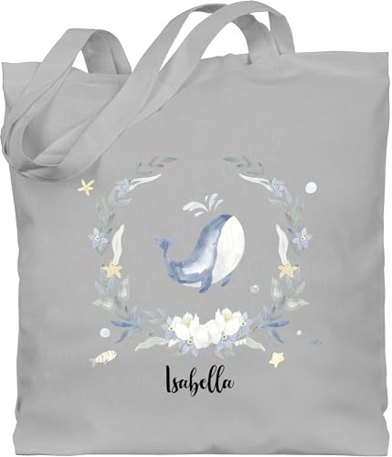Geschenk mit Namen personalisiert by Shirtracer - Baumwolltasche - Süßer Wal Walfisch