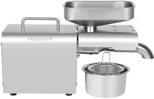 HENGJINGTR 110V/220V Kitchen Oil Press Machine, 610W Oil Presser Pressing Machine, Hot Cold Oil Commerical Extractor Oil Press Extractor Portability,110V
