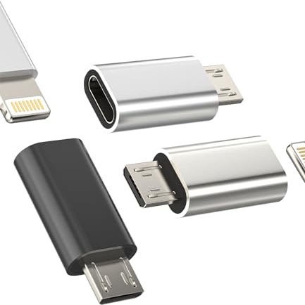 Adaptador micro USB macho a Lightning hembra (paquete de 3) convertidor de cargador de alimentación Android compatible con Samsung Galaxy S7 Active S6 Edge Nexus Note 5 4 para LG V10 Stylo 3 G4 para