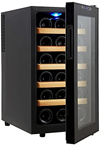 Refrigerador Enfriador de Vino con compresor de 18 Botellas | Bodega Grande para Vino Tinto, Blanco, champán o espumoso | Refrigerador con Control de Temperatura Digital Sta