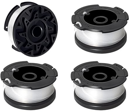 Viilich 4pcs Strimmer Spool Compatible with Black & Decker A6481,A6485,AF-100,AF-100-3ZP,AF-100-BKP,String Trimmers Replacement Part GH600 GH900,Length 30FT/9.144M,Diameter 1.65mm