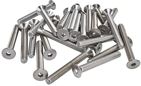 Risegun Tornillos Allen M10 Allen Socket 30 piezas, 10 mm A2 acero inoxidable avellanado pernos hexagonales para sujetadores industriales, M10x90