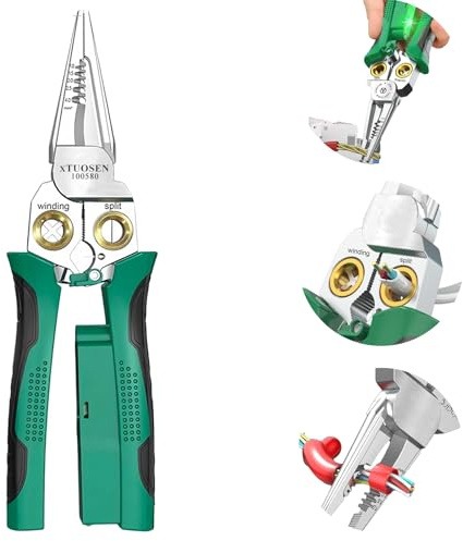 8 in 1 Wire Stripper Twister with Electricity Measurement, Multi-Function Wire Stripping Pliers for Wire Stripping Crimping and Cutting，Applicable AWG18-10/6, 1.0, 1.5, 2.5, 2.0, 4.0 mm² wire