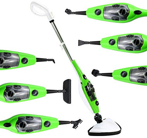 Powerful 1300W Steam Cleaner 2 in 1 Mop & Handheld Function Non Chemical Carpet and Floor Cleaning Machine with 350ml Water Tank Multifunctional Steam Mop with 11 Accessories