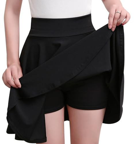JSTHHTT RéTro Jupe Basique Elastique Short, Mini Jupe PlisséE, Jupes en Tweed Taille Haute, Longueur De La Jupe 45cm, Jupe PlisséE Courte pour Femmes Filles