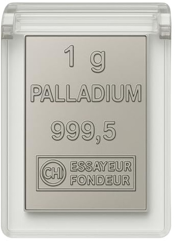 Goldschulz Palladium als Geschenk - Palladiumbarren 1g in hochwertiger Kapsel + Echtheitszertifikat Palladium 999,5