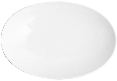FUNOMOCYA Juego De 4 Platos Laterales De Cerámica Blanca 9 Pulgadas, Plato Ovalado Esmaltado Para Tartas y Postres, Soporte Decorativo Para Dulces, Adecuado Para Fiestas y Bodas