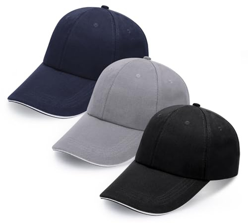 Utensilsto 3 Stück Basecap Herren Kappe Herren Damen Baseball Cap, Verstellbar Baumwolle Baseball Cap Vintage Unisex Basecap Sonnenhut Sportkappe für Outdoor Sport