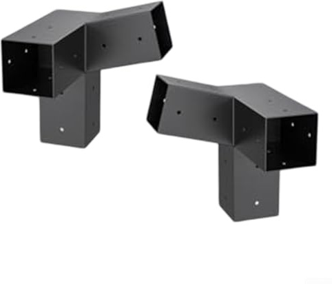 Supports de pergola de toit incliné extérieur pour poteaux en bois de 10,2 x 10,2 cm avec kit complet de matériel pour une installation facile (gauche 15° + droite 15°)