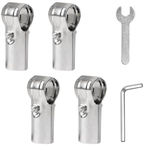MIGUBIGU 4 PCS Colliers de Serrage en T Inox 25mm, Raccord de Tuyau en T 25mm pour Tube en Aluminium, Tringle à Vêtements, Garde-Corps, pour Raccordement à Tube Rond