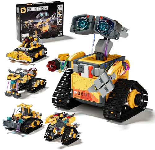 ZWOOS Technic Robot para Niños, 5 en 1 Juego Robótico Programable con App y Control Remoto, Rotación de 360° & Luces Encantadoras, Stem Robot Juguete para Cumpleaños y Navidad (673 Piezas)
