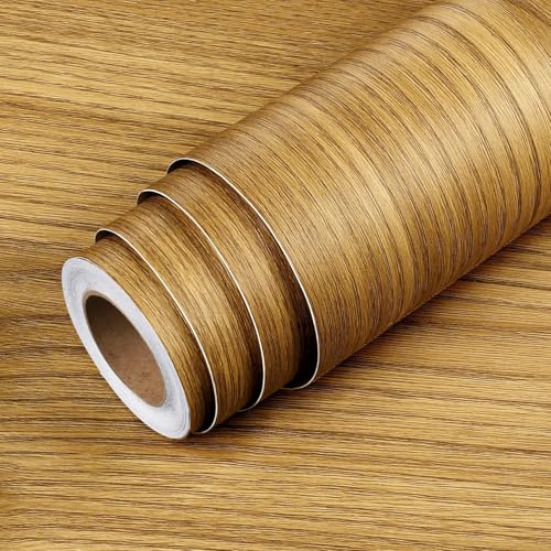 LaCheery 90cm x 400cm Papel Pintado Autoadhesivo Madera Clara Vinilo Adhesivo Muebles Marron Impermeable Papel Adhesivo para Muebles de Cocina Vinilos Armarios Dormitorio para Encimera Habitacion
