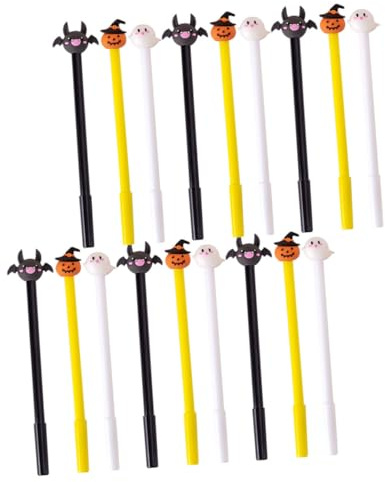 FIXOSHEE 18 Stück Teiliges Halloween Gelstifte Cartoon Kürbis Fledermaus Geist Motive Glattes Schreiben Langlebige als Party Mitgebsel und Kreative Schreibaccessoires für Büro und Schule