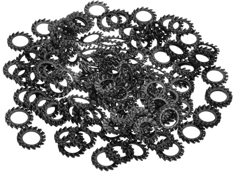 QUARKZMAN 150Pcs Rondelles Frein À Dents Externes, M10 Rondelles Frein Crantées En Acier Carbone Pour Boulons Vis Équipements Mécaniques Fixations, Noir