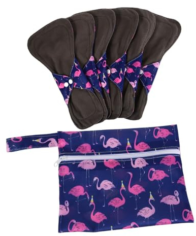 GALPADA Lot de Serviettes Hygiéniques Lavables en Fibres Naturelles avec Pochette Réutilisables pour Femmes Maternité Protection Périodique Absorbante et Confortable