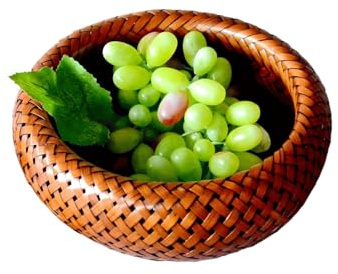 Cesta Cesta redonda de bambú for frutas, cesta de pan tejida a mano, frutero de mimbre retro, cesta de almacenamiento de verduras de escritorio for el comedor, la cocina y la encimera. tazón(Medium)