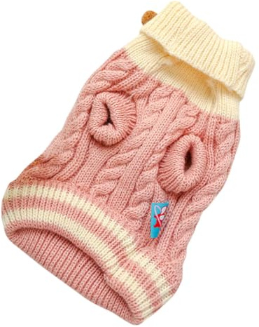 BATHVEVE Süßer Welpenpullover aus Weichem Strick Warme Hundebekleidung mit Cartoon Design Hautfreundlicher Winterpullover für Kleine Hunde Gemütliche Haustierkleidung