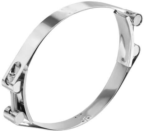 sourcing map T-Bolt Hose Clamp 180-190mm (7.1 - 7.5) 304 Stainless Steel | Double Head Adjustable Intake Radiator Tube Clamps for Automotive Plumbing Industrial Intercooler Pipes