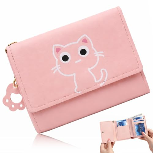 LYITZW 1 Pezzo Portafoglio Pieghevole Bambino, Portafoglio Carino Gattino, Portafoglio Bambina, Portamonete Bambina, Regali Di Natale, Feste Di Compleanno, Portafoglio Slim Donna