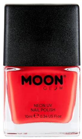 Moon Glow Neon UV-Nagellack, leuchtender Neon-Nagellack, leuchtet unter UV-Strahlung, 14 ml (Intensives Rot)