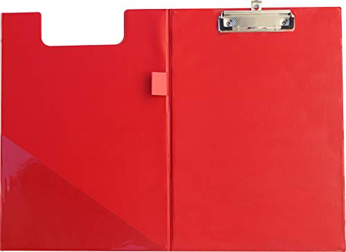 Klemmbrettmappe A4 rot PVC/Graupappe mit Drahtbügelklemme & Deckel | A4‑Mappe aus PVC/Graupappe, rot, mit Drahtbügelklemme, Deckel, Tasche & Stiftschlaufe – ideal für täglichen Einsatz