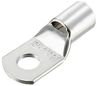 sourcing map Copper Wire Lugs,1/0AWG SC70-10,Bolt Hole,Battery Cable Ends Eyelets Crimp Tubular Ring Terminals Connectors Silver Tone 10Pcs