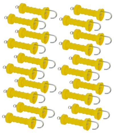 VOSS.farming 20x Torgriff, mit Haken, gelb mit Robuster Zugfeder und Extra Breitem Handschutz