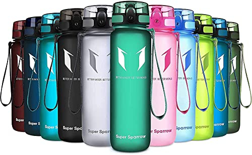 Super Sparrow Trinkflasche - Tritan Wasserflasche - 1000ml - BPA-frei - Ideale Sportflasche - Sport, Wasser, Fahrrad, Fitness, Uni, Outdoor - Leicht, Nachhaltig