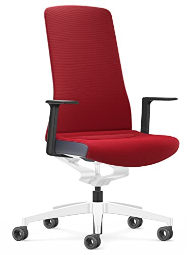 Interstuhl Pure Fashion Edition – Der Bürostuhl der Sich an Gewicht und Bewegung anpasst – ausgestattet mit der nachgewiesen ergonomischen Smart-Spring Technologie (1D-Armlehnen, Red | Blue)