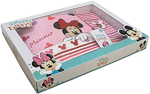 Set Lenzuola Carrozzina Disney Baby 100% Cotone | Lenzuola Culla Neonato con Federa Cuscino e Corredino Nascita Completo | Lenzuolini per Culle/Carrozzine (Fiocco Rosso)