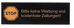 Gravurheim - Briefkastenschild Türschild individuelle Gravur Name | selbstklebend - personalisiert | Kunststoff - Plastik | viele Farben und Größen (STOP Keine Werbung, Schwarz-Gold)