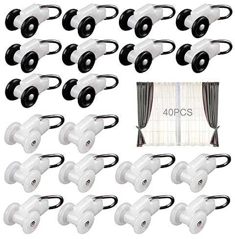 Gancho De Polea Para Ventana 40 Piezas Polea Para Pista Rodillos De La Pista De La Cortina Pistas De La Cortina De Ducha Gancho Para Cortinas Correderas Rodillos De Riel Distancia entre ruedas 10 mm
