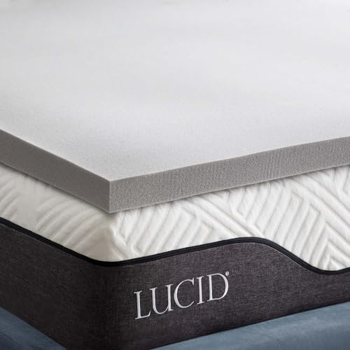LUCID Topper 5 cm in memory foam gel rinfrescante e fibra di bambù, Piazze francese, 140 x 190 cm