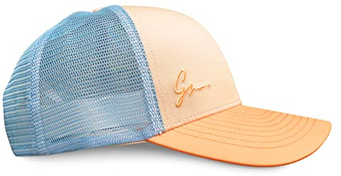 Grace Folly Beach Trucker Hats for Women- Snapback Baseball Cap for Summer (Classic Blue & Peach)