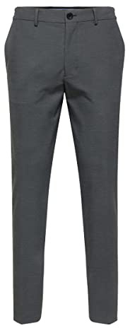SELECTED HOMME Herr Slhslim-dave 175 Trs Flex B Noos Tygbyxor, Grå, 31W / 34L