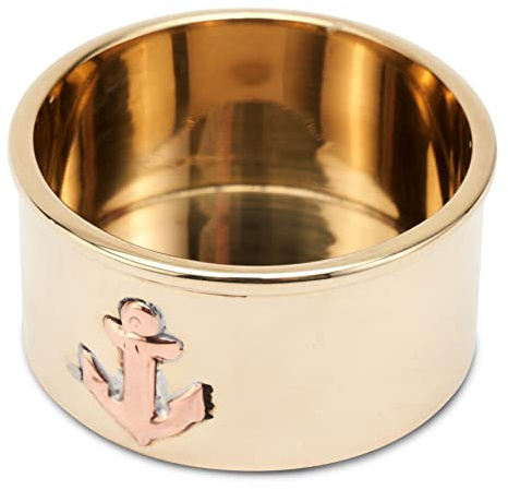 NKlaus Kerzenhalter maritim aus Messing, Gold, für Teelichter, 1 Stück | Höhe: 2cm; Durchmesser: 4,5cm; Vintage