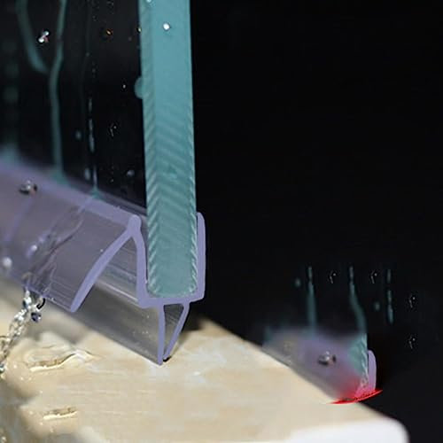 6/8/10/12mm Bande d'étanchéité pour écran de douche PVC sans cadre Porte en verre Bas Coupe-froid Joint Balayage Matériel de salle de bain sans colle-verre 8mm, 1pcs X50cm