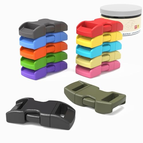 Abma Cord Paracord Schnallen 60 Stück 10mm (3/8) Steckschnallen | Steckverschluss, Kunststoff, Paracord Armbänder, Halsband, Handwerk, DIY