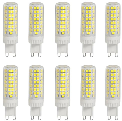WULUN G9 LED Kaltweiß LED Lampen, G9 Sockel LED Birne 7W LED Lampen Ersatz für 50W 60W 70W Halogenlampe, 700LM, 360°Abstrahlwinkel Birne, AC 220-240V, Nicht Dimmbar, 10er Pack