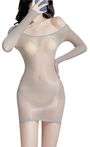 RUIBAVYA Body Sexydonna Bodystocking Nylon Lucido Collant Shiny Sheer Bodysuit Catsuit Vestito Sexy