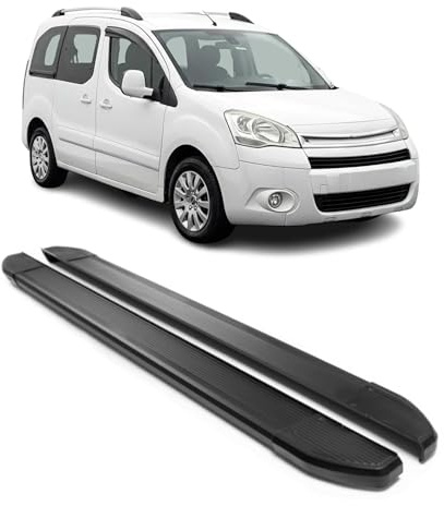OMAC ALU Faldones Laterales Estribos Laterales Compatibles con Citroen Berlingo L1 2008-2018 Negro 2X | Faldones laterales, ajuste específico para el vehículo