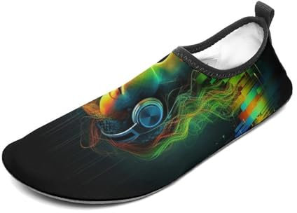 Wasserschuhe für Damen und Herren, schnelltrocknend, Aqua-Socken, Barfußschuhe, coole Musik, Sport, Strand, Schwimmschuhe, Stil:, 40/42 EU