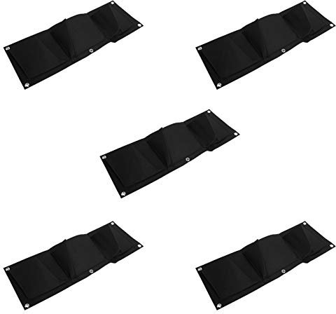 Qcwwy Pflanztaschen, Taschen, Filz-Pflanzen-Wachstumstasche mit 3 Taschen, Wandbehang, Pflanz-Wachstumstaschen, Blumentopf, Einfach zu Tragen, Wiederverwendbare Pflanztasche für