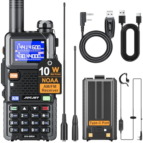 JUCJET UV-5RH performance walkie-talkie, One Key Frequency Match,999CH, 2500mAh Type-c Rechargeable Long Range Walkie Talkies(Upgrade of UV-5R,1 piece)