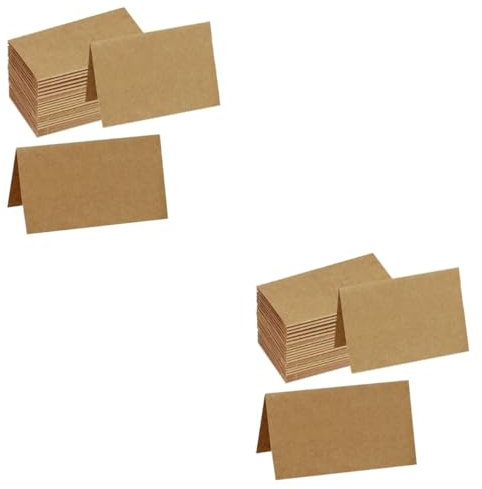 DIYEAH 70 Stk Desktop-Schmuck bürodeko büro dekoration Faltbare Namensschilder ostern karten office decoration Namensanzeige Kraftpapierkarte Gruß Tischständer Brown
