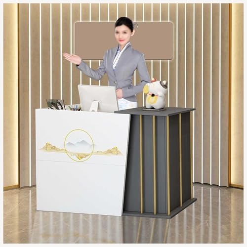 Empfangstheke Rezeption Friseur, Empfangstheke Einfach moderner Supermarkt Convenience Store Hotel Small Bar Beauty Salon Bekleidungsgeschäft Kassierer Rezepti(Size:140x40x90cm,Color:Warmweiß)