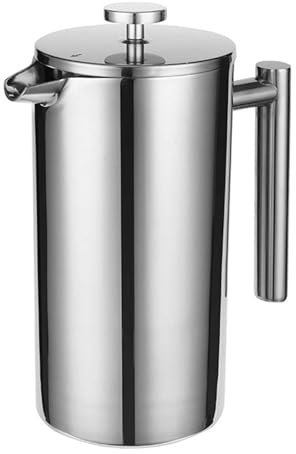 AXIKALB Cafetera Filtro De Presión Francés Manual 304 Olla Aislamiento Filtro Doble Capa De Acero Inoxidable