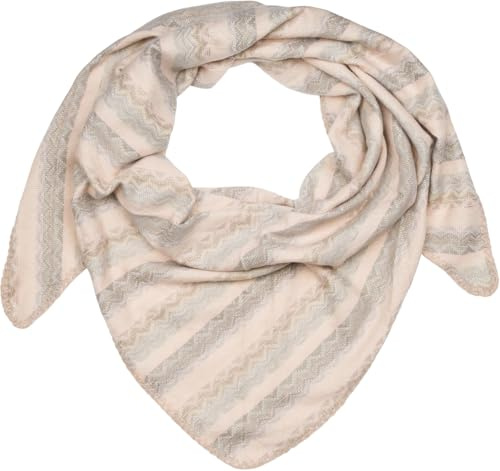 styleBREAKER Femme XXL Foulard triangulaire avec motif tissé en zigzag, foulard triangulaire multicolore, écharpe douce et chaude 01020051, couleur:Rose-Beige-Gris