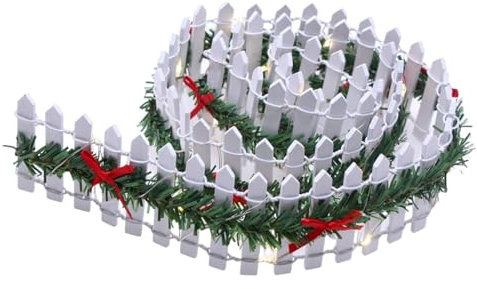 Miniature Fence, Led Christmas Tree Fence, Minis Picket Fence, Miniature Christmas Village Fence, Miniature Garden Fence, Wooden Fairy Garden Accessories Dollhouses Accessories, Holiday Decoration